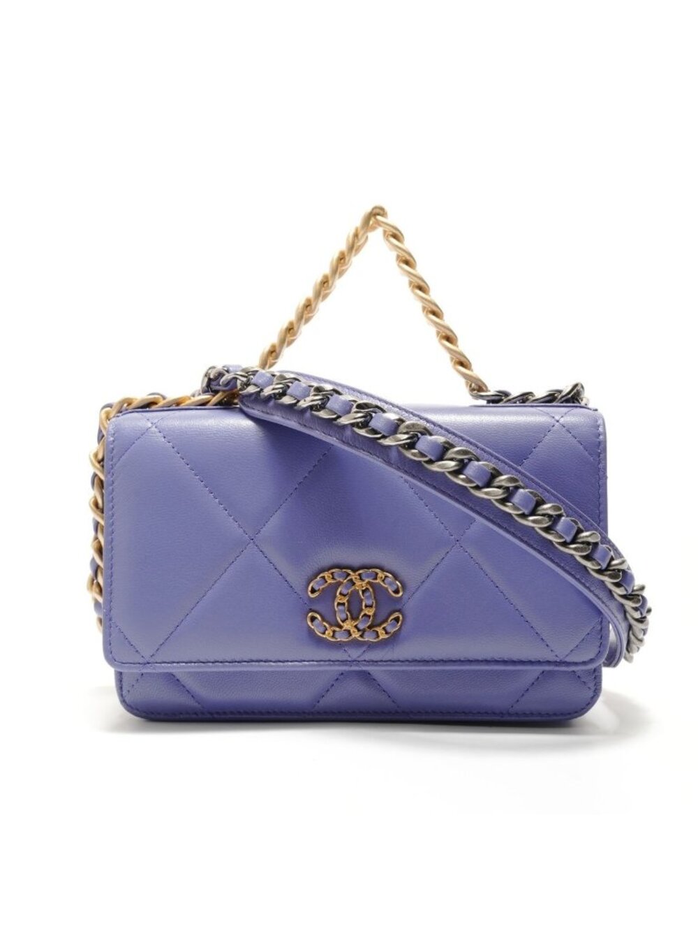 Chanel Shoulder Bag 19 Quilted 2-Way Chain Wallet